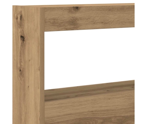 Cabecero de cama con LED roble artesanal 160x17x102 cm