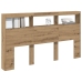 Cabecero de cama con LED roble artesanal 180x17x102 cm