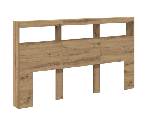 Cabecero de cama con LED roble artesanal 180x17x102 cm