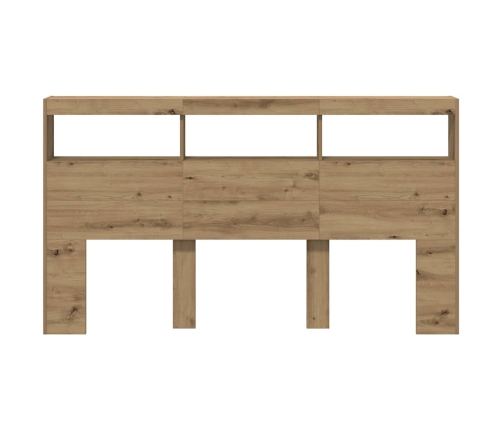Cabecero de cama con LED roble artesanal 180x17x102 cm