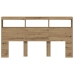 Cabecero de cama con LED roble artesanal 180x17x102 cm