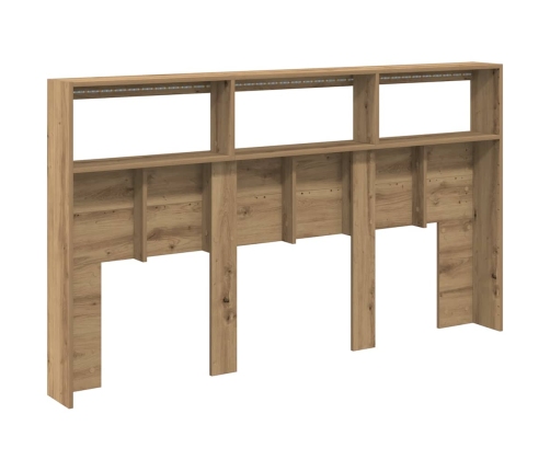 Cabecero de cama con LED roble artesanal 180x17x102 cm
