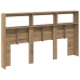 Cabecero de cama con LED roble artesanal 180x17x102 cm