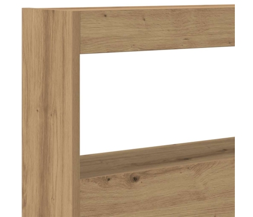 Cabecero de cama con LED roble artesanal 180x17x102 cm