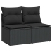 Set sofás jardín y cojines 2 pzas ratán sintético acacia negro