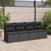 Set sofás jardín y cojines 2 pzas ratán sintético acacia negro