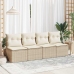 Set sofás jardín y cojines 2 pzas ratán sintético acacia beige