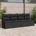 Set sofás jardín y cojines 2 pzas ratán sintético acacia negro