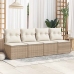 Set sofás jardín y cojines 2 pzas ratán sintético acacia beige