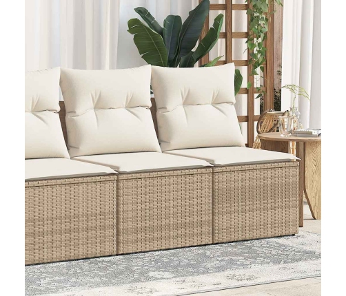 Set sofás jardín y cojines 2 pzas ratán sintético acacia beige