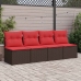 Set sofás jardín y cojines 2 pzas ratán sintético acacia marrón