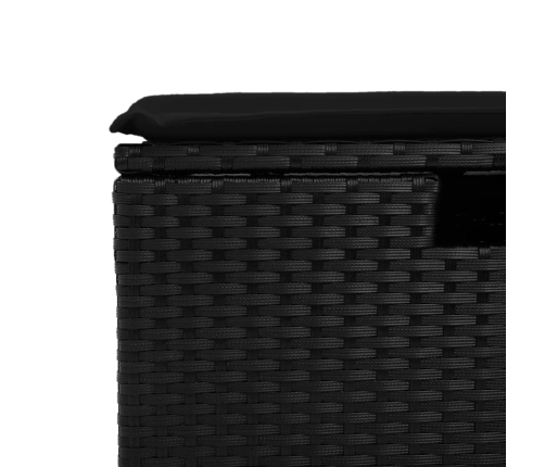 Set de muebles de jardín 5 pzas y cojines ratán sintético negro