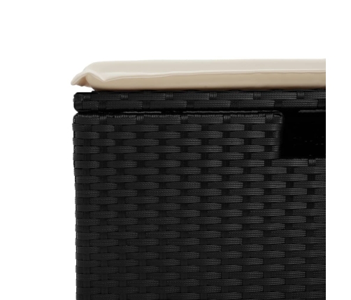 Set de muebles de jardín 5 pzas y cojines ratán sintético negro