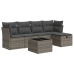 Set de muebles de jardín 6 pzas y cojines ratán sintético gris