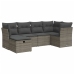 Set de muebles de jardín 6 pzas y cojines ratán sintético gris