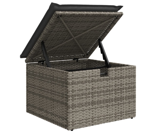 Set de sofás de jardín 7 pzas con cojines ratán sintético gris