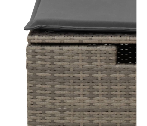 Set de sofás de jardín 7 pzas con cojines ratán sintético gris