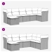Set sofás de jardín 7 piezas y cojines ratán sintético beige