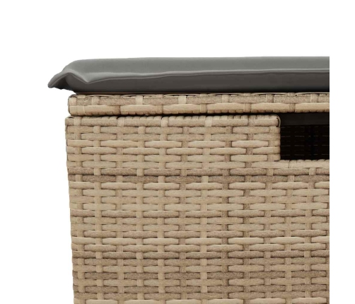 Set sofás de jardín 7 piezas y cojines ratán sintético beige