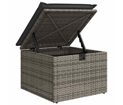 Set de sofás de jardín 7 pzas con cojines ratán sintético gris