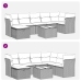 Set de sofás de jardín y cojines 8 piezas ratán sintético beige