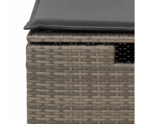 Set de muebles de jardín 6 pzas y cojines ratán sintético gris