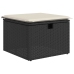 Set de muebles de jardín 5 pzas y cojines ratán sintético negro