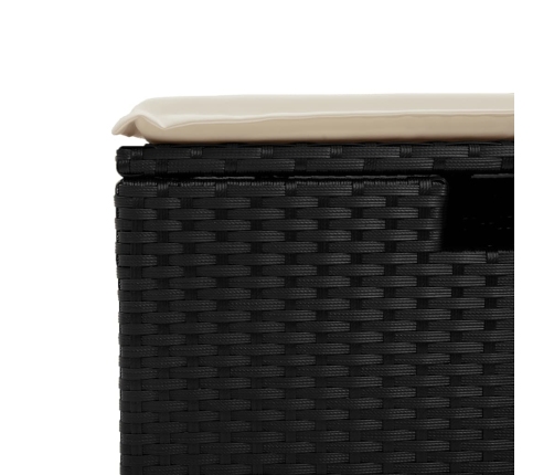 Set de muebles de jardín 5 pzas y cojines ratán sintético negro