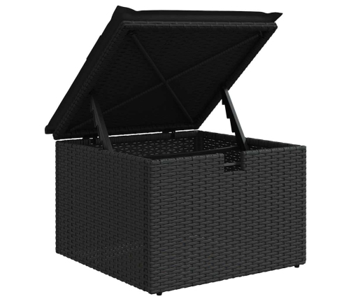 Set de sofás de jardín 7 pzas con cojines ratán sintético negro