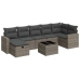 Set de sofás de jardín y cojines 8 piezas ratán sintético gris