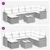 Set de sofás de jardín y cojines 8 piezas ratán sintético gris