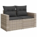 Set de sofás de jardín 8 pzas y cojines ratán sintético gris
