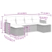 Set de muebles de jardín 6 pzas y cojines ratán sintético gris