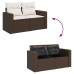 Set sofás de jardín 6 piezas y cojines ratán sintético marrón