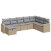 Set de sofás de jardín y cojines 8 piezas ratán sintético beige
