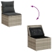 Set muebles jardín 9 pzas y cojines ratán sintético gris claro