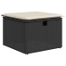 Set de muebles de jardín 5 pzas y cojines ratán sintético negro