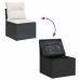 Set de muebles de jardín 5 pzas y cojines ratán sintético negro