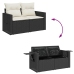 Set de muebles de jardín 5 pzas y cojines ratán sintético negro