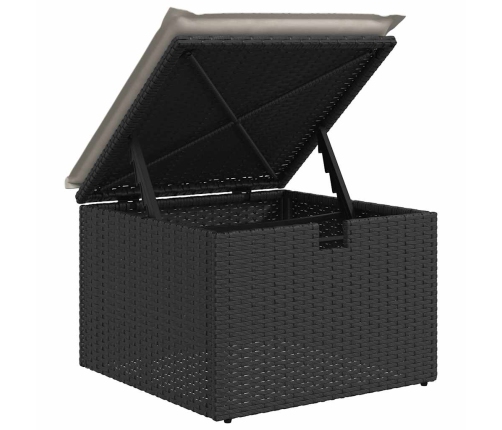Set de muebles de jardín 5 pzas y cojines ratán sintético negro
