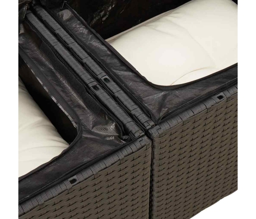 Set de muebles de jardín 5 pzas y cojines ratán sintético negro