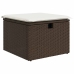 Set comedor de jardín 5 piezas y cojines ratán sintético marrón
