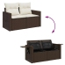 Set comedor de jardín 5 piezas y cojines ratán sintético marrón