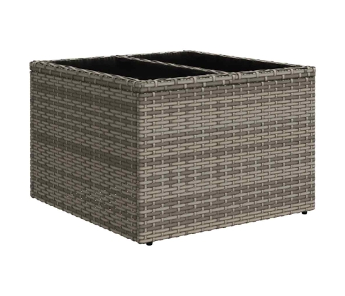 Set de sofás de jardín 7 pzas con cojines ratán sintético gris