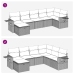 Set de sofás de jardín 7 pzas con cojines ratán sintético gris