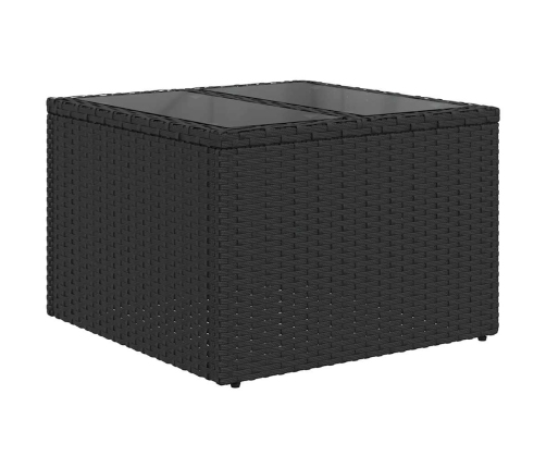 Set de sofás de jardín y cojines 8 piezas ratán sintético negro