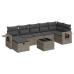 Set de sofás de jardín y cojines 8 piezas ratán sintético gris