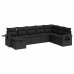 Set de sofás de jardín y cojines 8 piezas ratán sintético negro