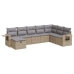 Set de sofás de jardín y cojines 8 piezas ratán sintético beige