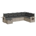 Set de sofás de jardín 8 pzas y cojines ratán sintético gris